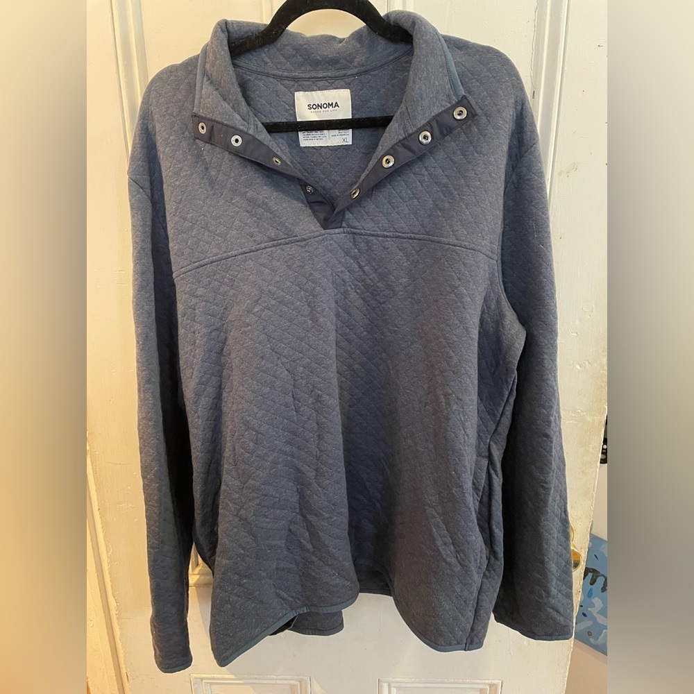 Sonoma Blue Quilted Pullover